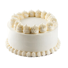 White cream cake isolated on transparent background