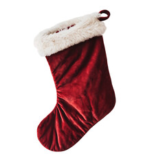 Santa socks isolated on transparent background