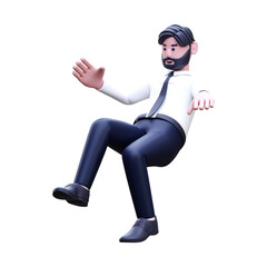 Businessman Ffying In The Air 3d Illustrations
