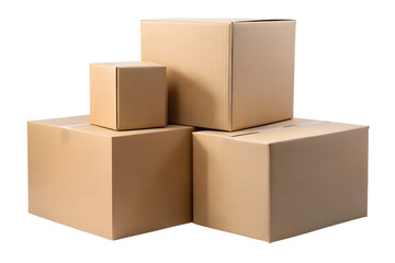 Obraz premium Cardboard Box Isolated on Transparent or White Background, PNG