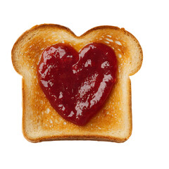 Toast with jam isolated on transparent background
