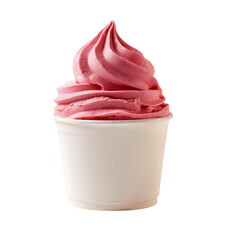 Strawberry ice cream isolated on transparent background