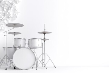 Drum set on white backdrop
