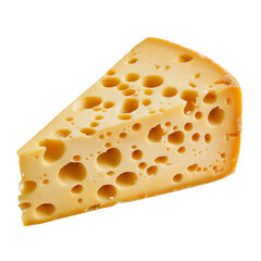 Cheese slice isolated on transparent background
