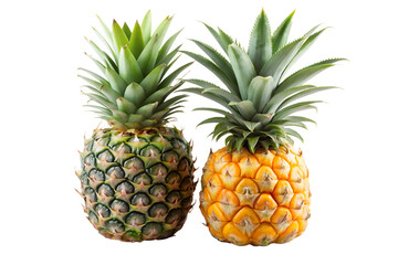 Fototapeta premium Fresh Pineapple Isolated on Transparent or White Background, PNG