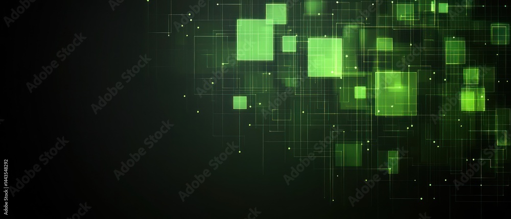 Poster abstract green square pattern background