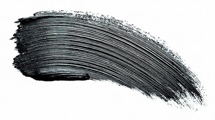 Black Brush Stroke on White Background for Artistic Design Projects