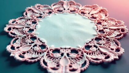 Obraz premium Intricate floral lace doily, delicate netting , home decor, elegant