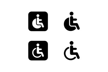 Set of Wheelchair Accessibility Icons – Disability Symbol in Various Styles for Inclusive Design