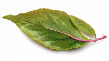 Fototapeta premium Green Leaf Isolated on White Background for Nature and Plant Themes