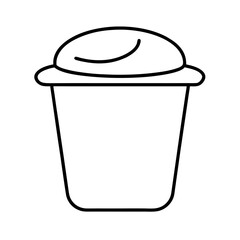 Yogurt Cup Line Art Illustration Vector
