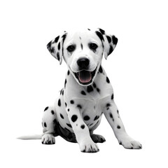A dalmatian puppy dog and pet animal isolated on transparent, background