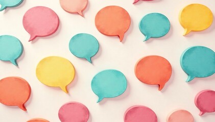 Seamless pastel speech bubble pattern, whimsical design, vintage, background