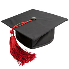 graduation cap and diploma isolated on transparent background