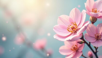 Fototapeta premium Delicate floral pattern, pastel hues, soft focus, subtle, brochure