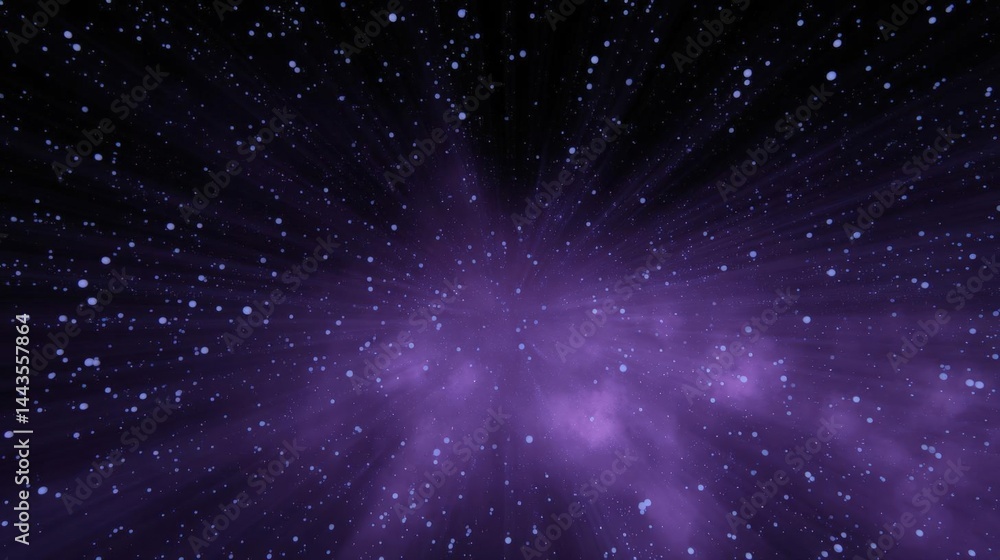 Poster abstract digital art piece that appears to be a starburst or explosion. the background is black with