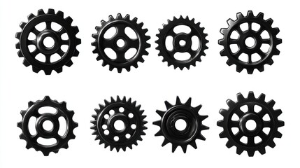 Collection of various black gears
