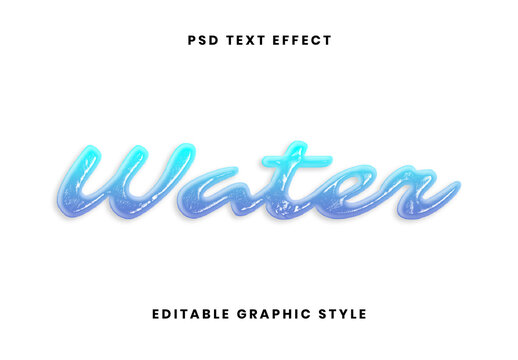 Blue And Cyan Water Glossy Font Liquid Style Text Effect
