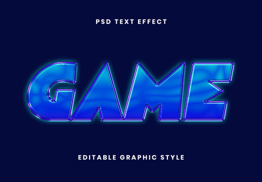 Blue Game Font Space Outlined Text Effect