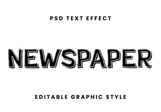 Black And White Newspaper Font Grunge Ink Text Effect