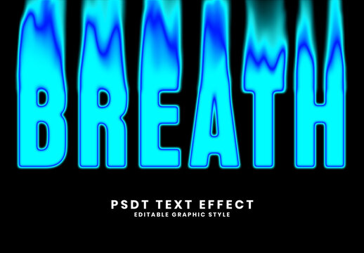 Cyan And Blue Liquid Font Flame Text Effect