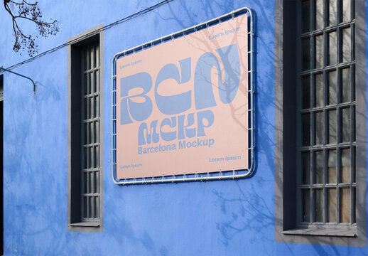Mockup of wallscape Panel in Barcelona