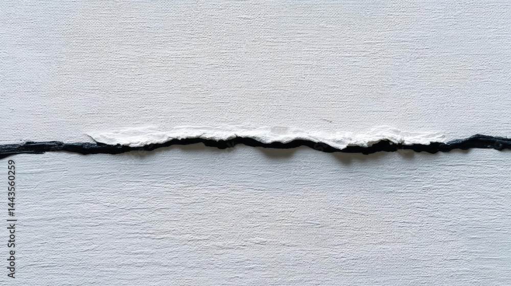 Poster close-up of a white wall with a black line running horizontally across it. the line appears to be ma