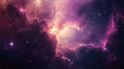 Obraz premium A Stunning Cosmic Scene: Beautiful Purple and Pink Nebula in Space