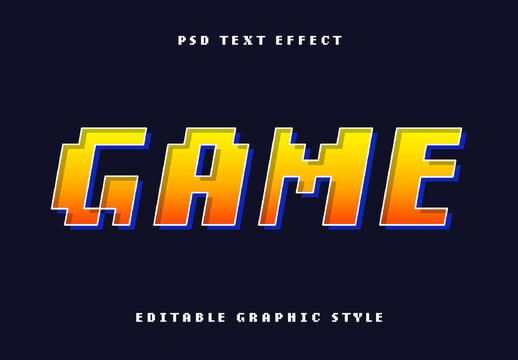 Yellow And Orange Game Font Retro Arcade Pixel Text Effect
