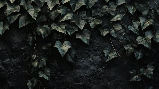 Dark Ivy on Ancient Stone Wall: A Moody Nature Photography
