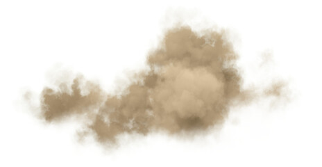 Sand smoke clouds cluster flying on transparent backgrounds specials effect 3d rendering png