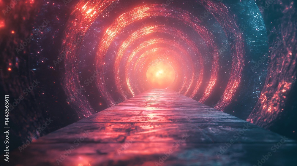 Aufkleber a mysterious tunnel with a bright light at the end creating a surreal and dreamlike passageway of et