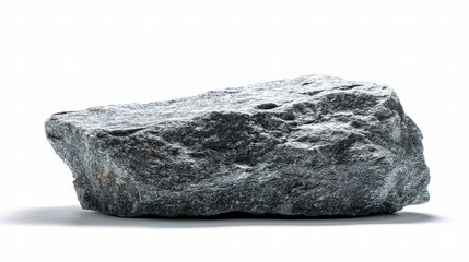 Natural Gray Rock on White Background for Textures and Backgrounds