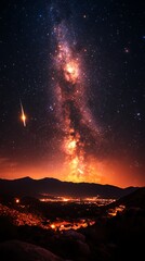 Bright meteor shower across galaxy space high resolution hd pictures