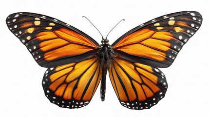Vibrant Monarch Butterfly with Striking Orange and Black Wings