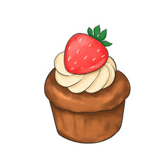 cupcake with strawberry