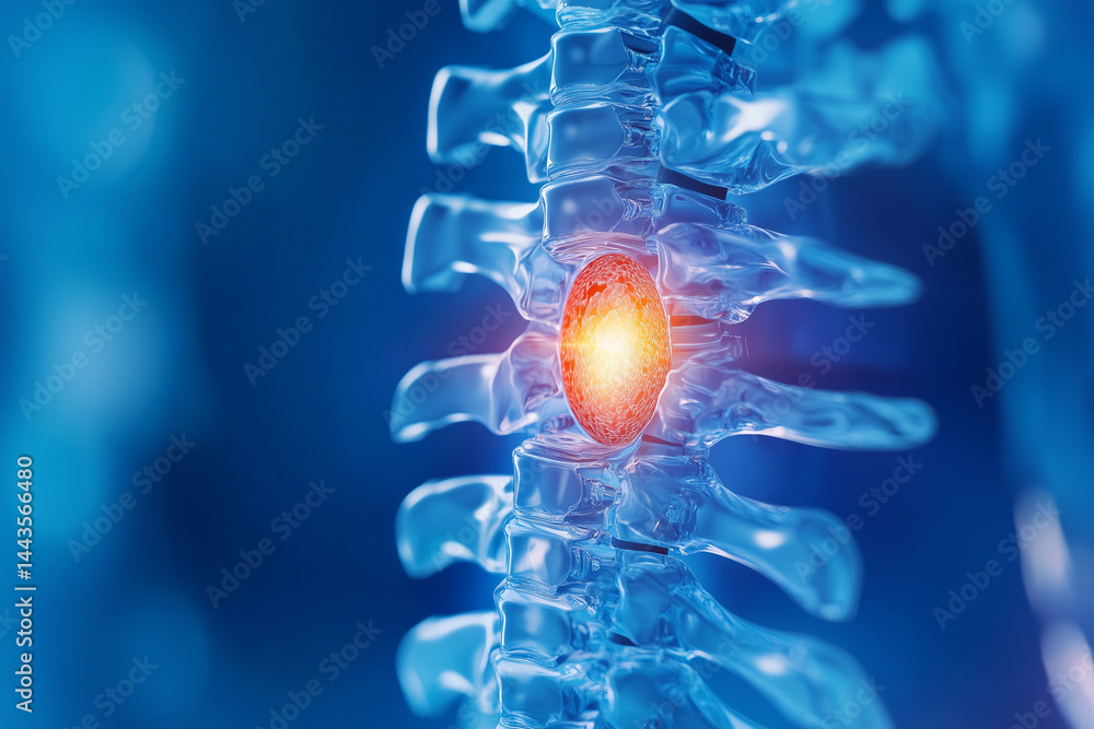Aufkleber a blue and red object is shown in the center of the image. the blue object is a spine, and the red o