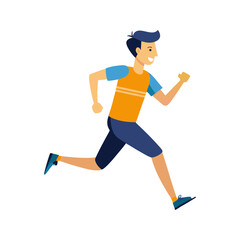 Man Jogging In Sportswear Isolated On Transparent Background