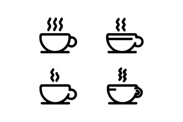 Vector Icons of Steaming Coffee Cups - Perfect for Cafes and Coffee Shops
