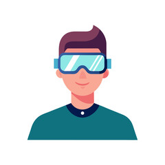 Man Wearing Virtual Reality Headset On Transparent Background