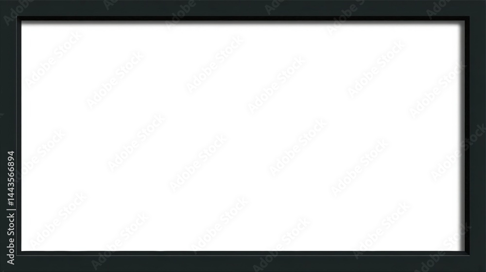 Aufkleber black rectangular frame with a white background. the frame appears to be made of wood or a similar m