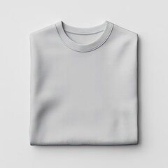 Folded plain light gray t-shirt