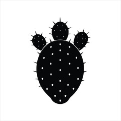  Prickly Pear Cactus Silhouette Vector Illustration Isolated