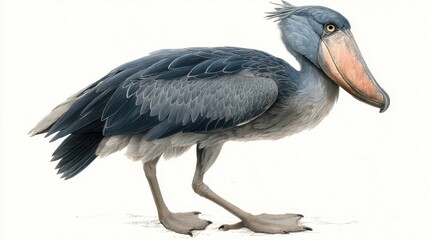 Fototapeta premium Shoebill Stork Illustration: Rare and Unique Bird