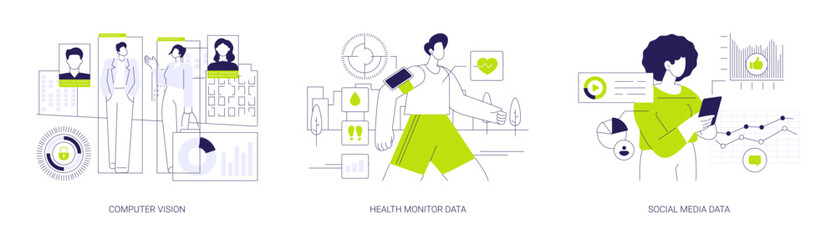 Internet of Behaviors abstract concept vector illustrations.