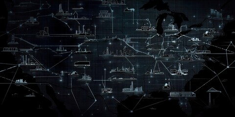 United States Industry Supply Chain Map Navigating US Commerce Visualizing American Manufacturing Distribution Network Key Industries Across America Economic Overview Transportation Logistics Routes
