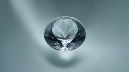 Close-up of a crystal ball. the crystal ball is round and transparent, with a faceted surface that reflects light and creates a sparkling effect.