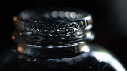 Close-up bottle cap, clear plastic bottle