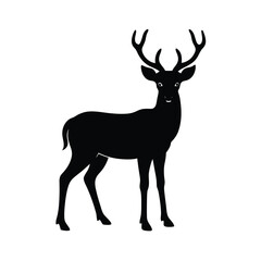 Fototapeta premium Black Silhouettes of Wild Deers 6