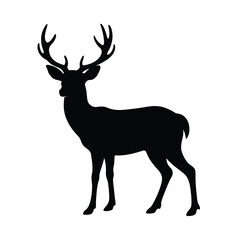 Fototapeta premium Black Silhouettes of Wild Deers 4
